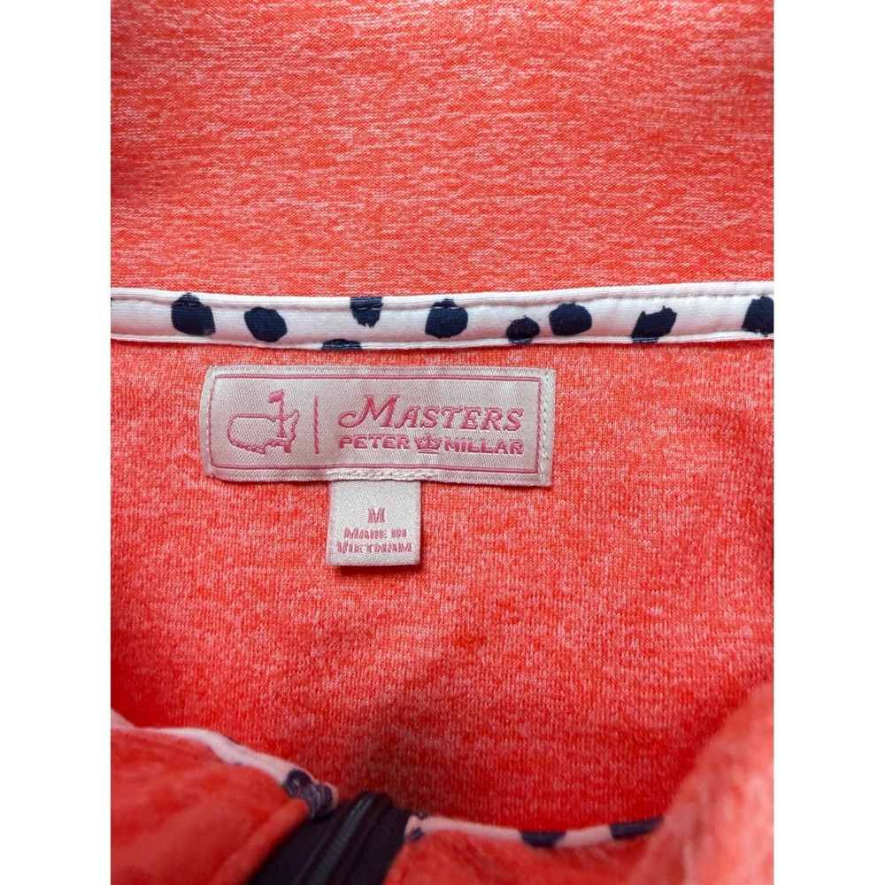 Masters Peter Millar Womens Coral Heather Quarter Zip Golf Pullover M - Picture 6 of 16